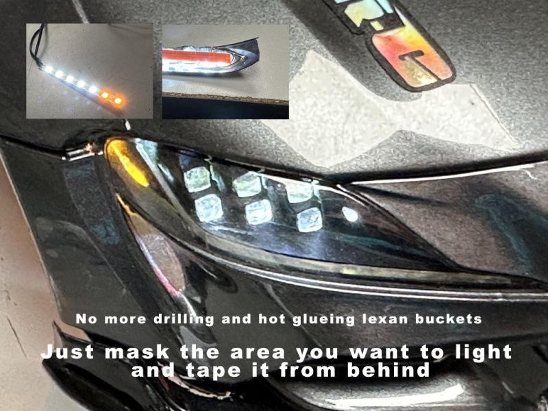 Scale Reflex Strip - LEDs for Lexan Light Bucket Kit (Wht, Amb, Red)
