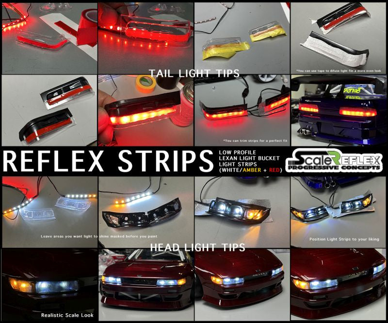 Scale Reflex Strip - LEDs for Lexan Light Bucket Kit (Wht, Amb, Red)