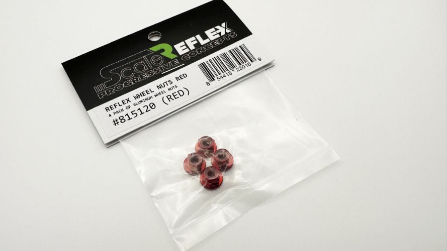 Scale Reflex Wheel Nuts Red 4 Pack