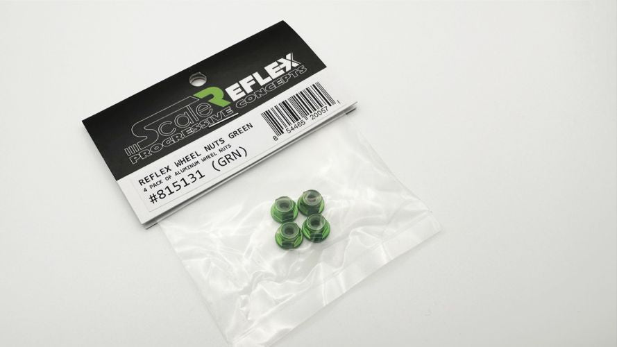 Scale Reflex Wheel Nuts Green 4 Pack
