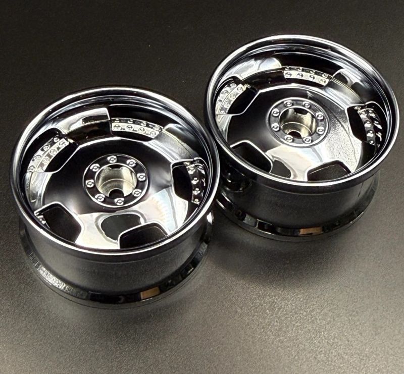 Scale Reflex Euro VIP Dish Style 1/10 Chrome Rims, 8mm Offset