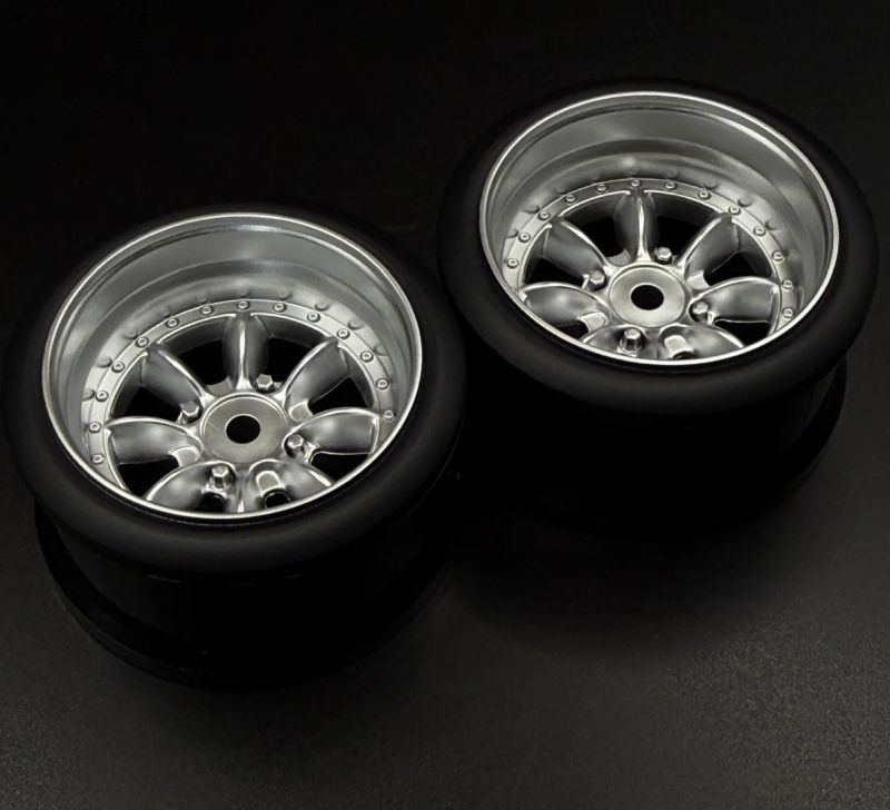 Scale Reflex Pana 8 - Spoke Style 1/10 Silver Rims, 6mm Offset