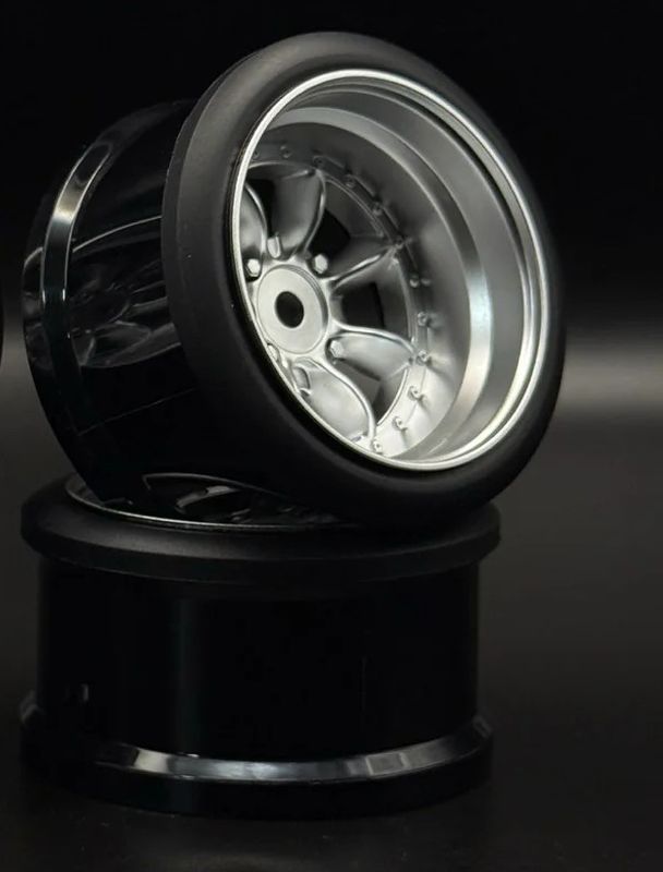 Scale Reflex Pana 8 - Spoke Style 1/10 Silver Rims, 8mm Offset