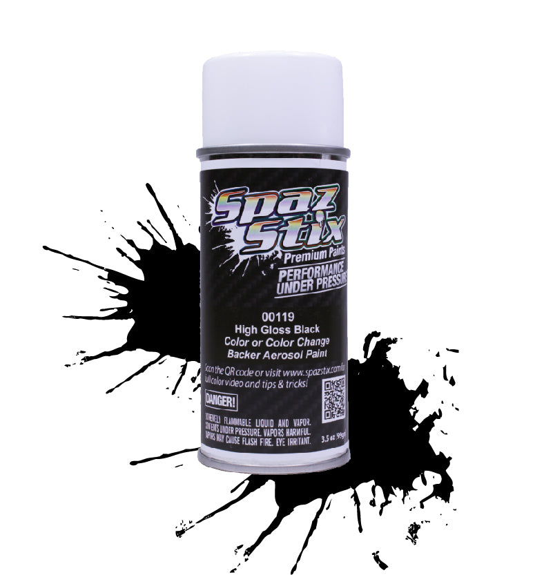 Spaz Stix HIGH GLOSS BLACK / BACKER PAINT AEROSOL 3.5OZ Default Title