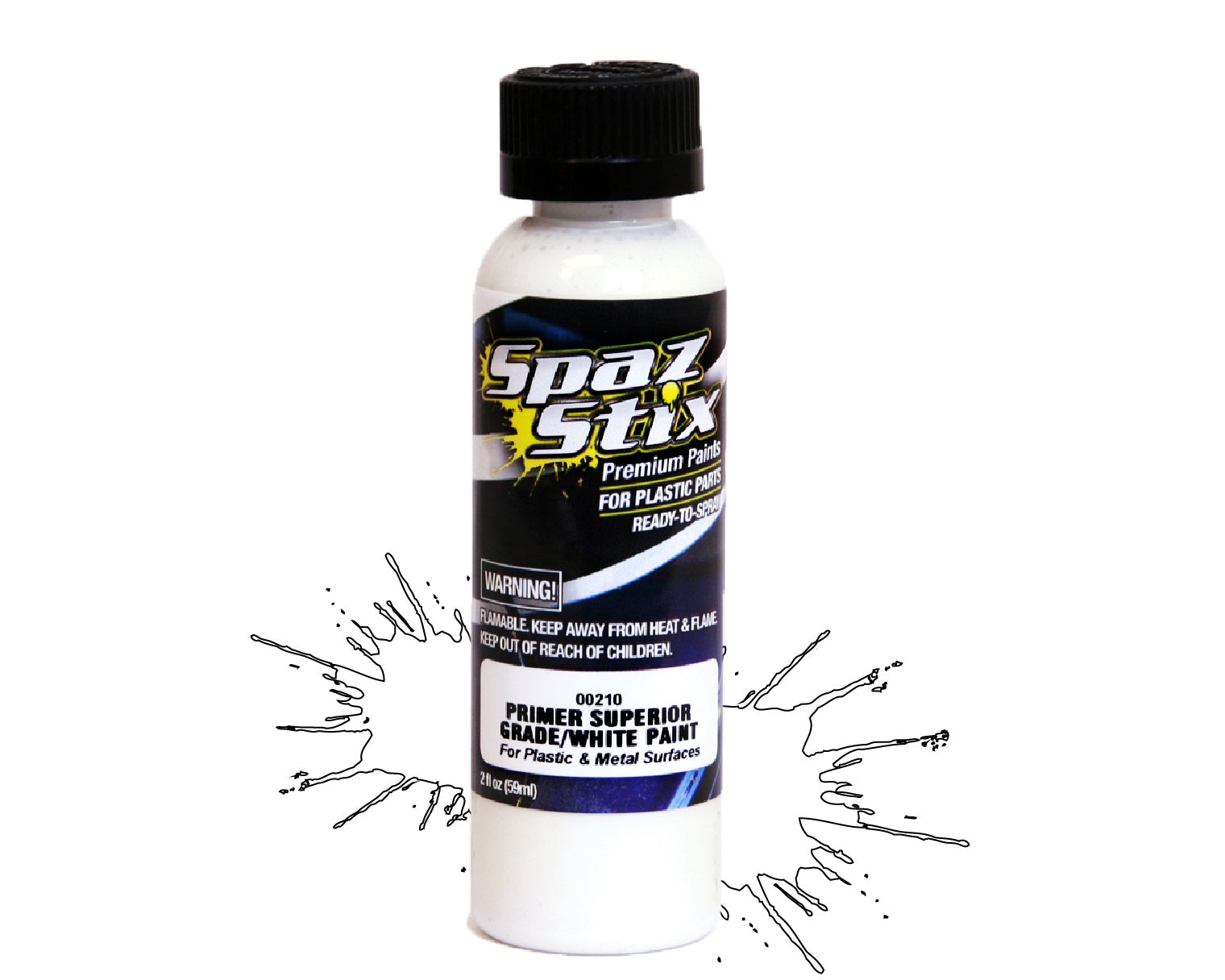 Spaz Stix HIGH QUALITY SANDABLE PRIMER / WHITE AIRBRUSH PAINT 2OZ Default Title