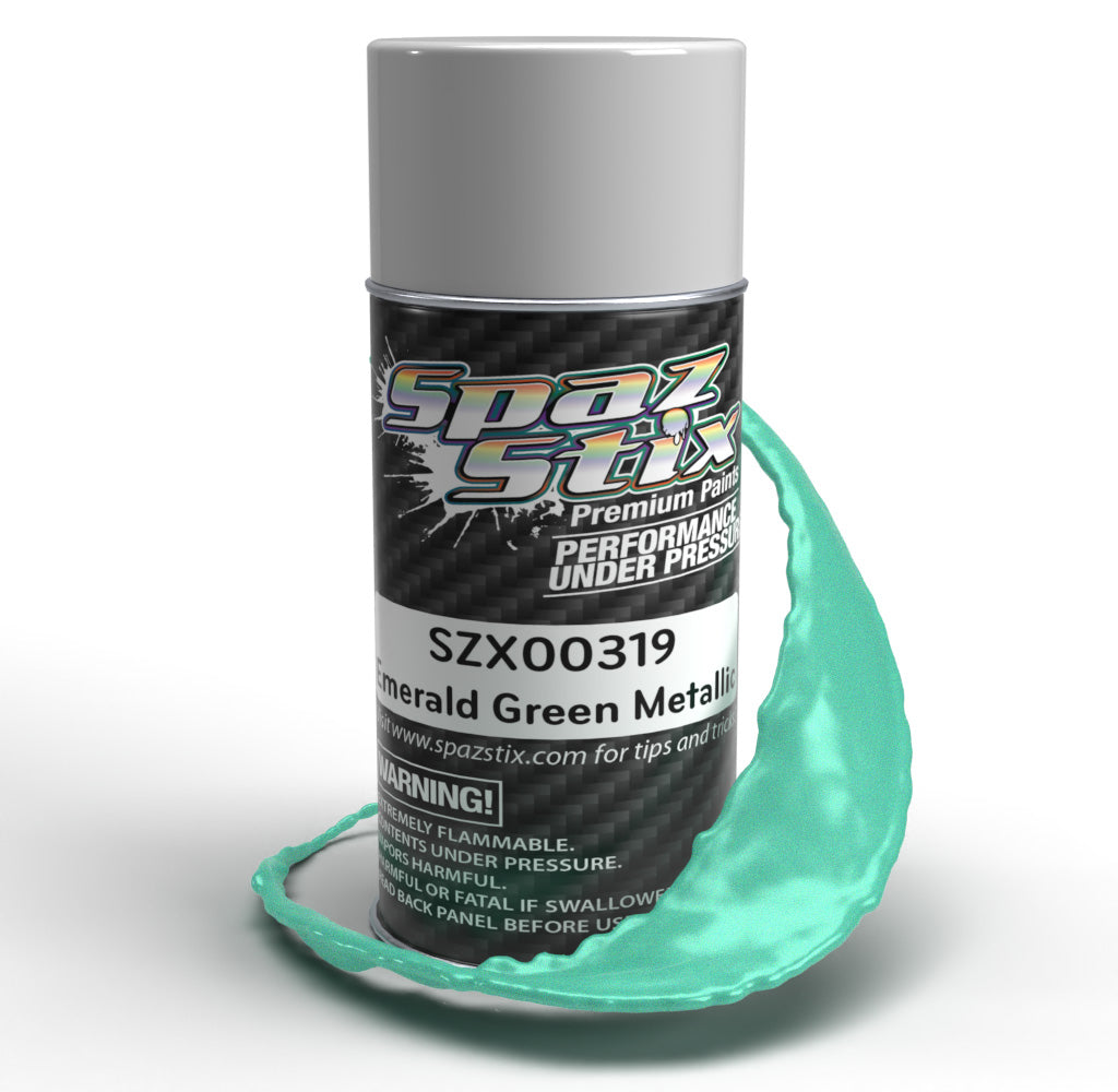 Spaz Stix Emerald Green Metallic Aerosol Paint 3.5oz Can Default Title