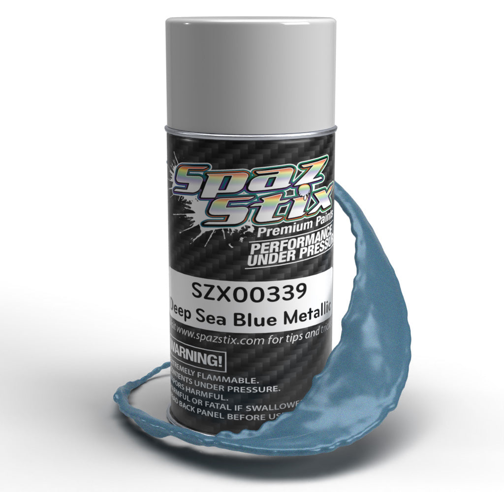 Spaz Stix Deep Sea Blue Metallic Aerosol Paint 3.5oz Can Default Title