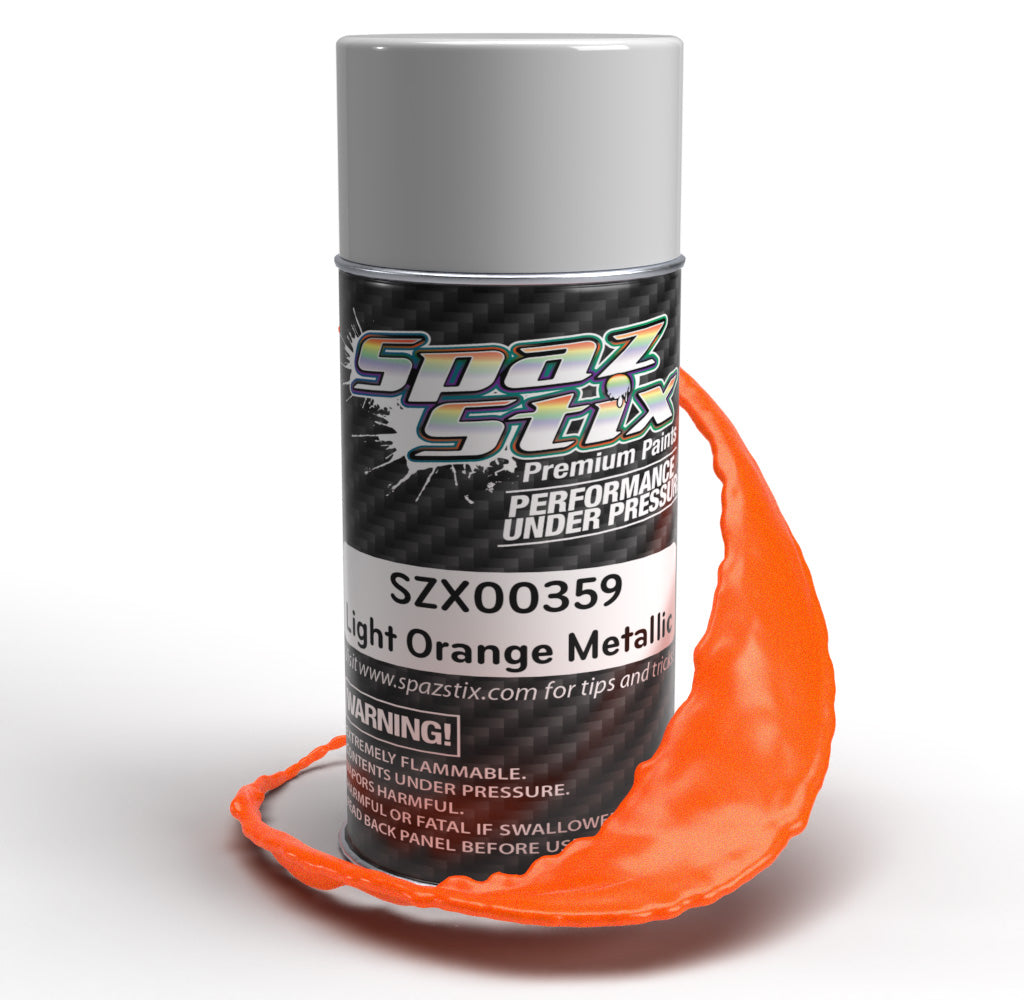 Spaz Stix Light Orange Metallic Aerosol Paint 3.5oz Can Default Title