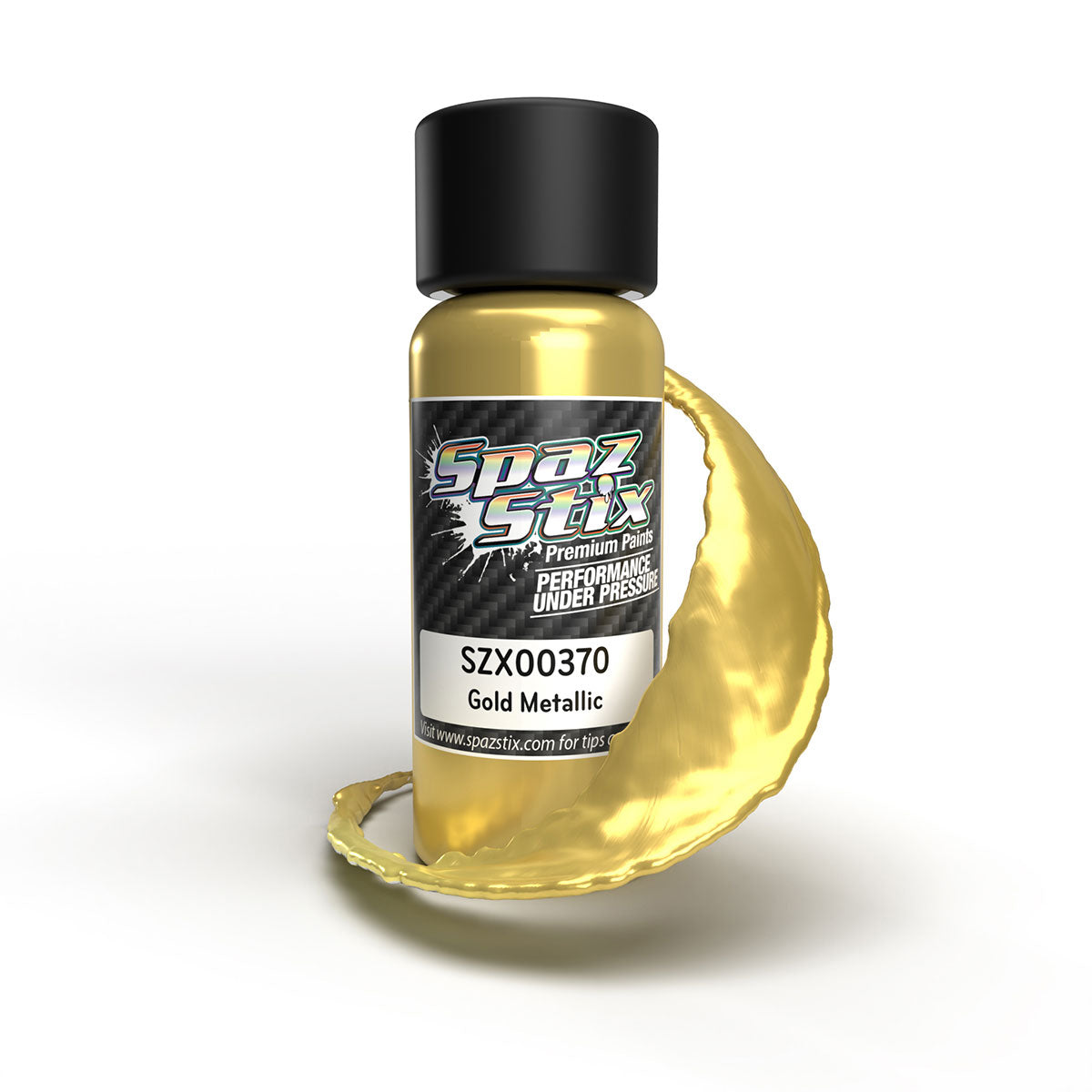 Spaz Stix Gold Metallic Airbrush Ready Paint, 2oz Bottle 00370