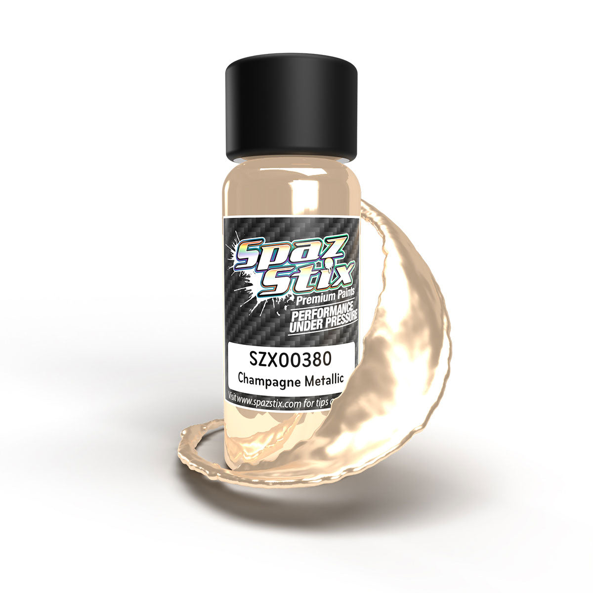 Spaz Stix Champagne Metallic Airbrush Ready Paint, 2oz Bottle 00380