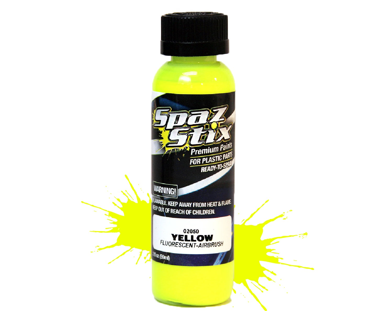 Spaz Stix YELLOW FLUORESCENT AIRBRUSH PAINT 2OZ Default Title