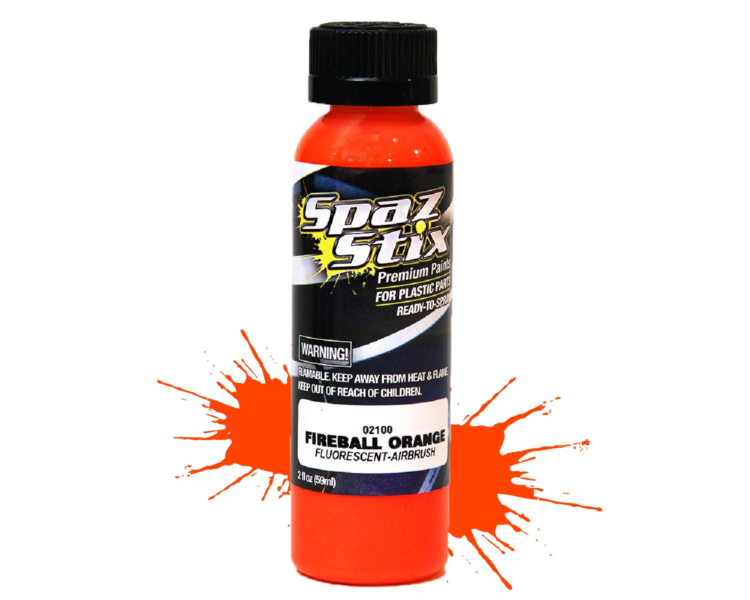 Spaz Stix FIREBALL ORANGE FLUORESCENT AIRBRUSH PAINT 2OZ Default Title