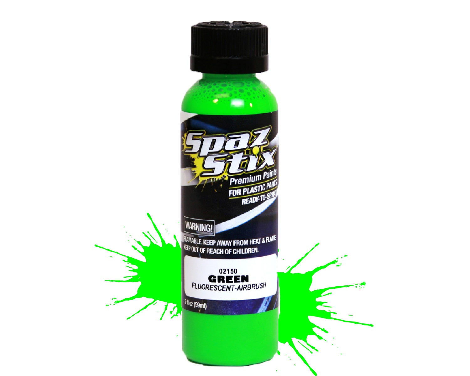 Spaz Stix GREEN FLUORESCENT AIRBRUSH PAINT 2OZ Default Title