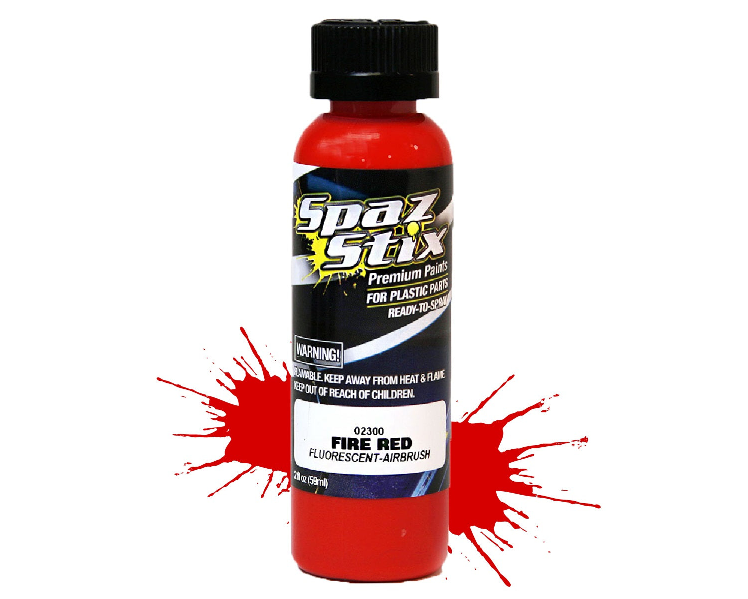 Spaz Stix FIRE RED FLUORESCENT AIRBRUSH PAINT 2OZ Default Title