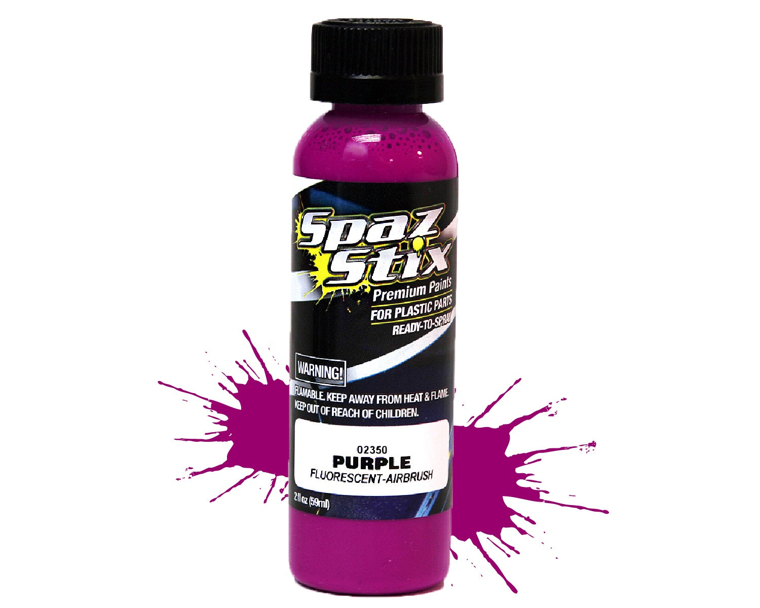 Spaz Stix PURPLE FLUORESCENT AIRBRUSH PAINT 2OZ Default Title