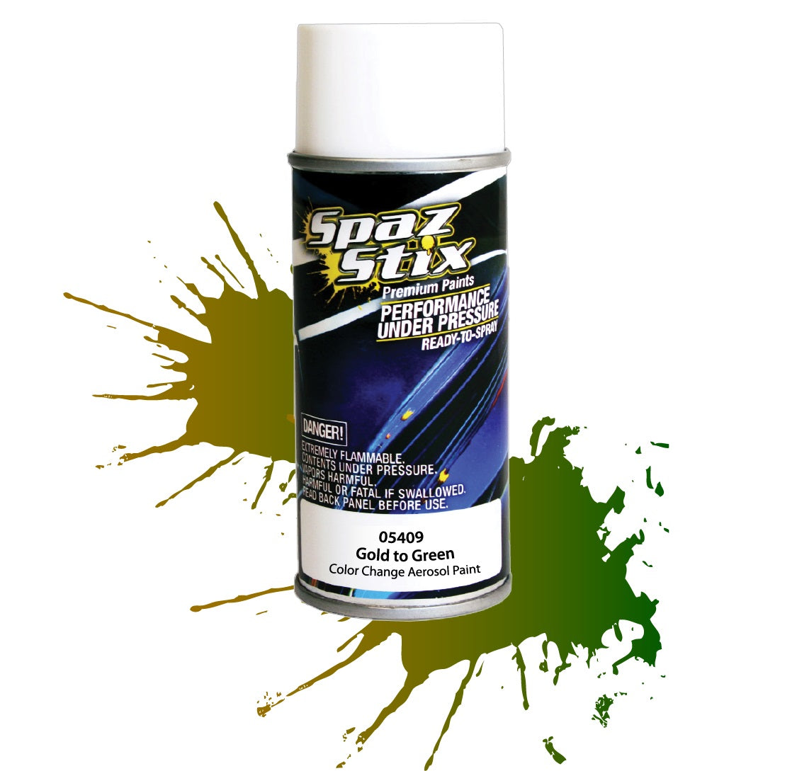 Spaz Stix COLOR CHANGING PAINT GOLD TO GREEN AEROSOL 3.5OZ Default Title