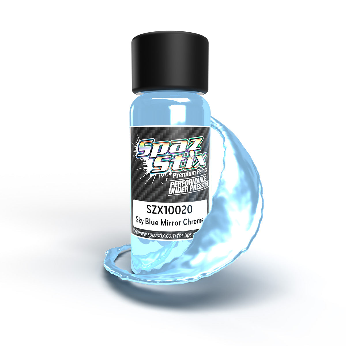 Spaz Stix Sky Blue Mirror Chrome Airbrush Ready Paint, 2oz 10020