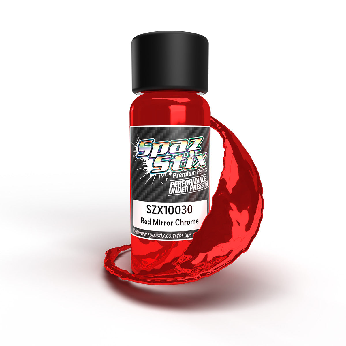 Spaz Stix Red Mirror Chrome Airbrush Ready Paint, 2oz Bottle 10030