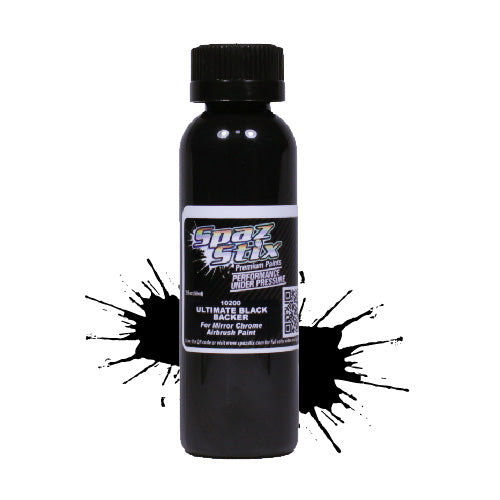 Spaz Stix ULTIMATE BLACK BACKER 2OZ FOR MIRROR CHROME AIRBRUSH PAINT Default Title