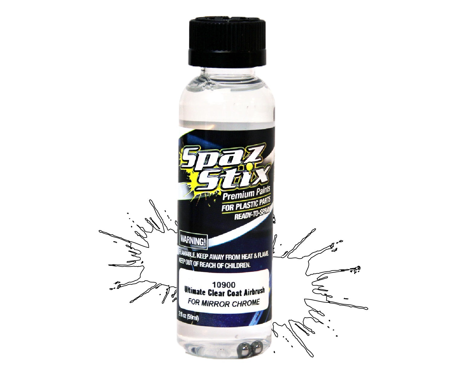 Spaz Stix ULTIMATE CLEAR COAT AIRBRUSH PAINT 2OZ - FOR MIRROR CHROME Default Title