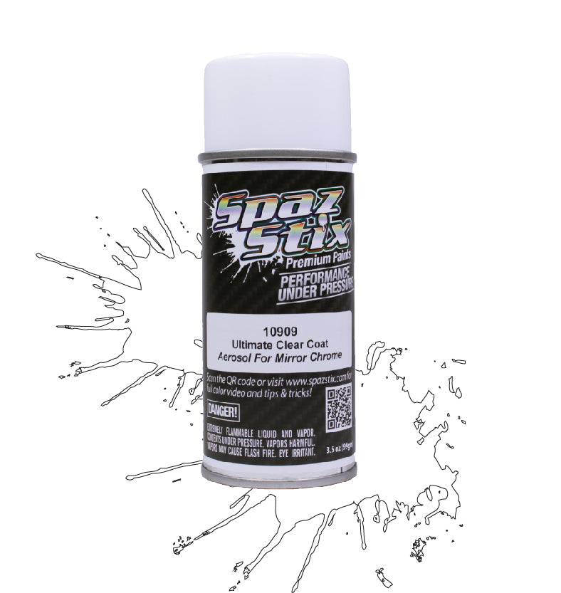 Spaz Stix ULTIMATE CLEAR COAT AEROSOL PAINT 3.5OZ -FOR MIRROR CHROME Default Title