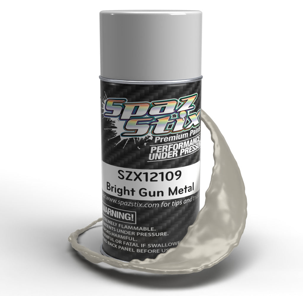 Spaz Stix Bright Gun Metal Aerosol Paint 3.5oz Can Default Title