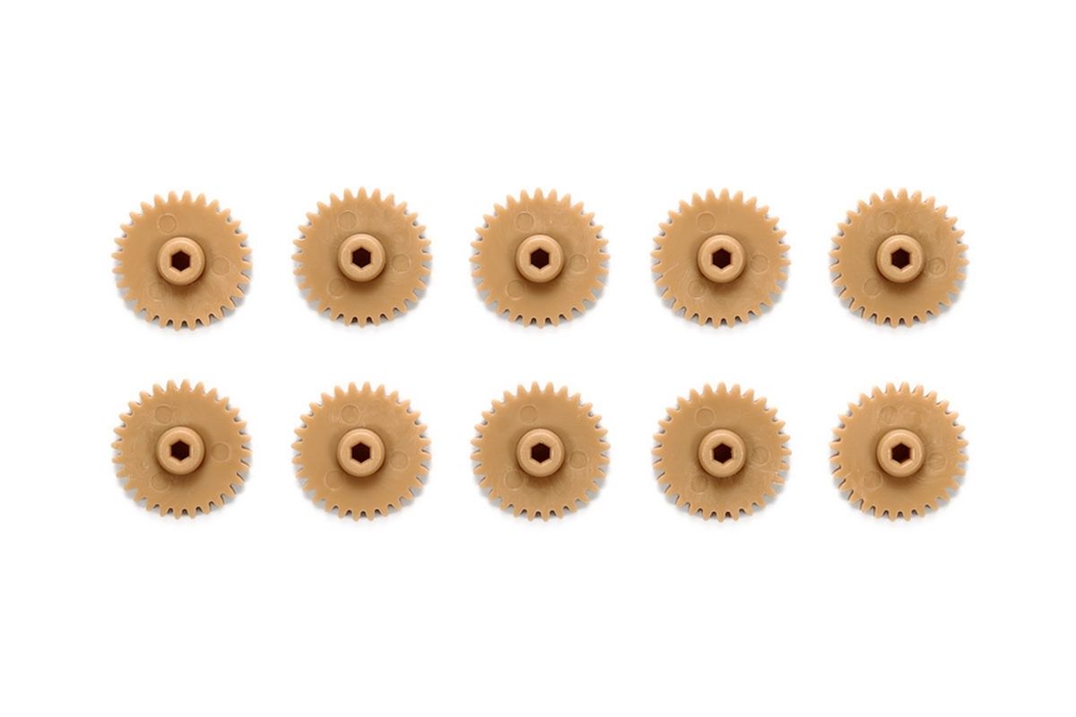 Tamiya Mini 4WD JR G11 Gear Set, Light Brown (10) – AO Spare Gears for Technical Course Layouts