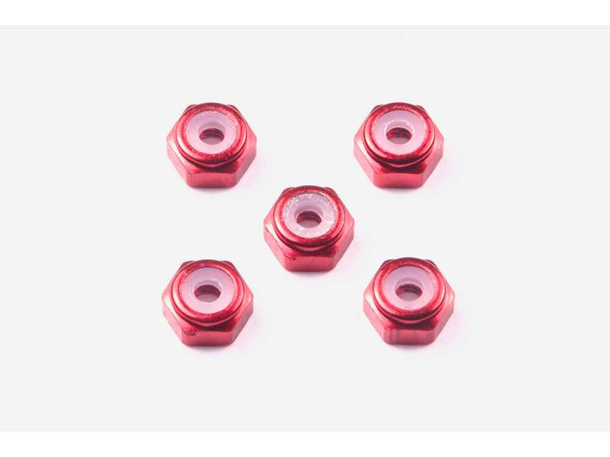 Tamiya JR Mini 2mm Aluminum Lock Nut Red 5pcs