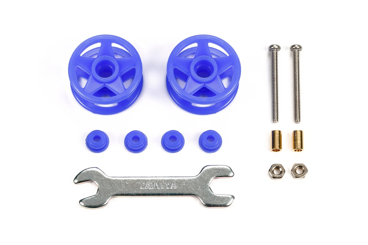 Tamiya JR LF Plastic Double Rollers, 19-19mm Blue 15532