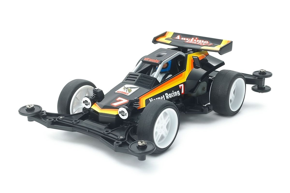 Tamiya Mini 4WD JR The Hornet Jr. VZ Chassis – Unassembled Self-Running Buggy Racer Kit, 40th Anniversary Re-Release
