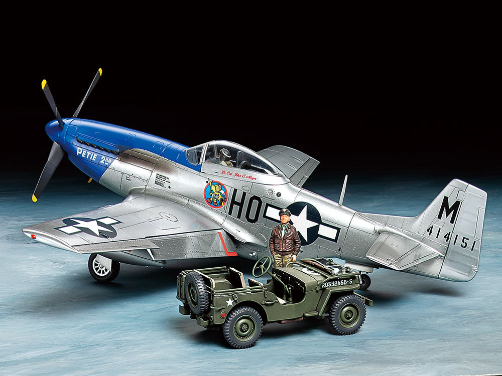 Tamiya 1/48 North American P-51D Mustang & 1/4-ton 4x4 Light