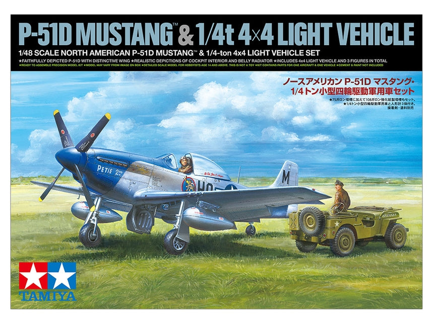 Tamiya 1/48 North American P-51D Mustang & 1/4-ton 4x4 Light