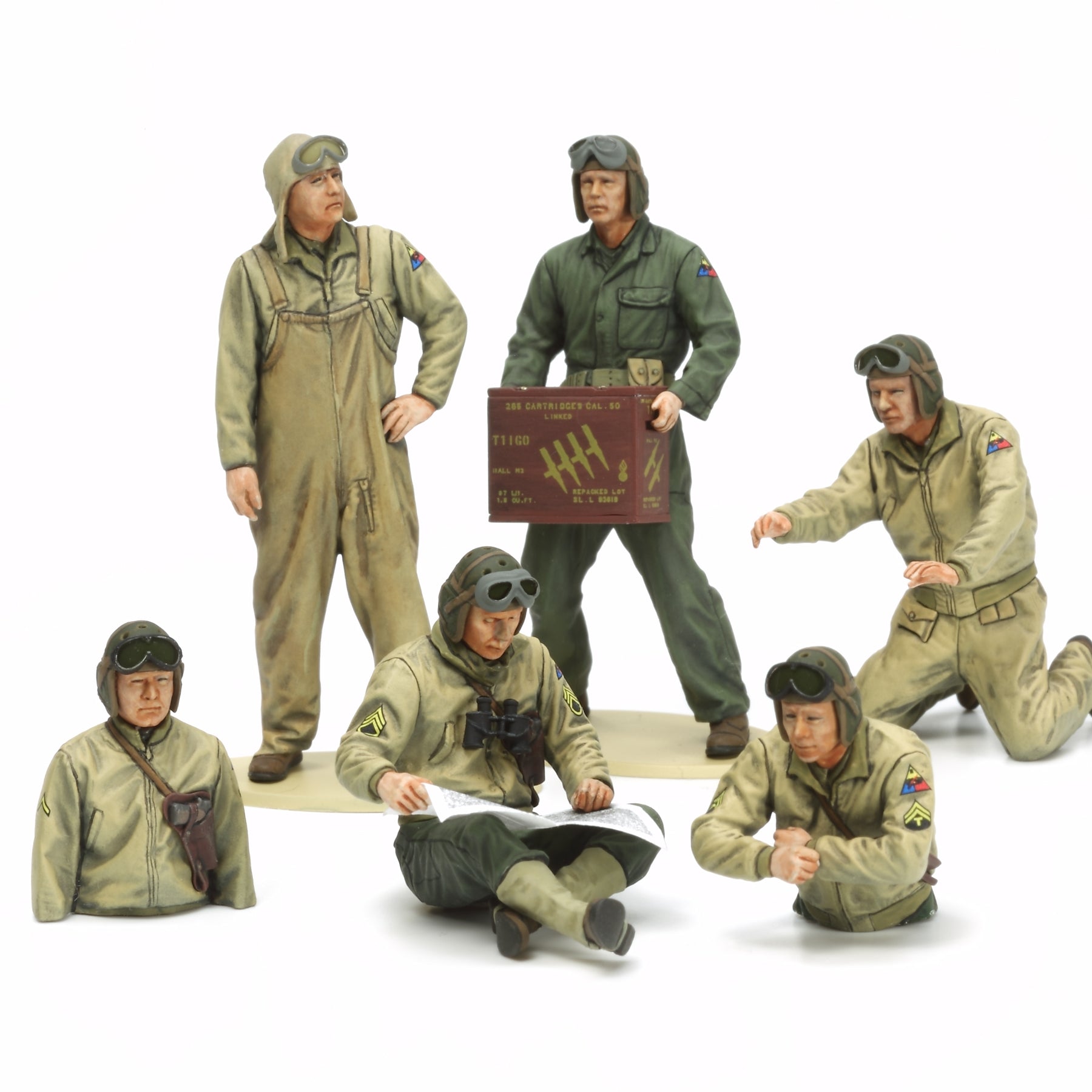 Tamiya 1/35 US Tank Crew European Theater WWII Plastic Model Figures Set