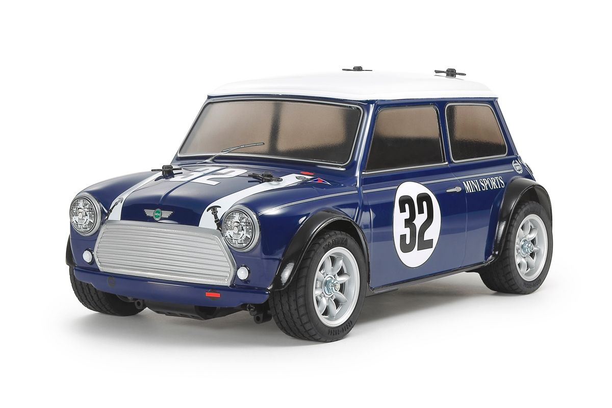Tamiya RC Mini Cooper Racing – Blue Painted Body (MB‑01) 47515 – 1/10 Touring Car Kit