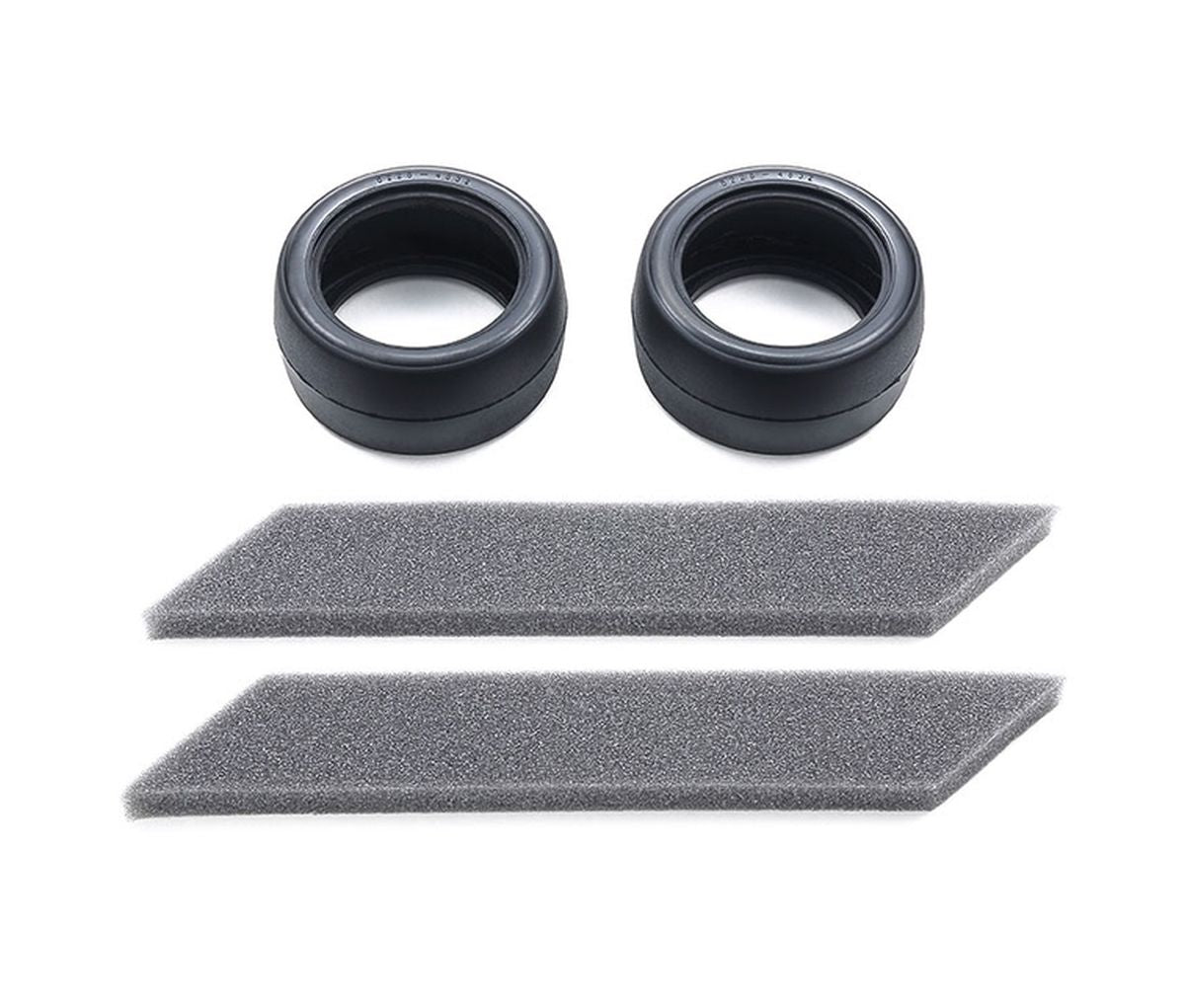 Tamiya Wide Racing Slick Tires with Inner Sponge 1/10 Scale Rear Tires - Porsche RC Car Compatible