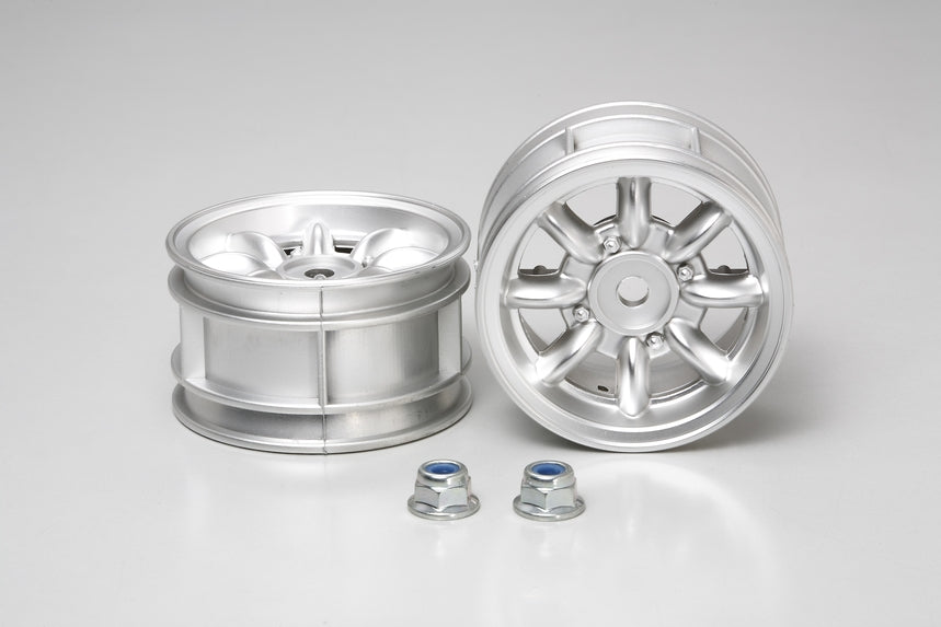 Tamiya M-Chassis Mini Cooper 8-Spoke Chrome Plated Wheels 2pcs