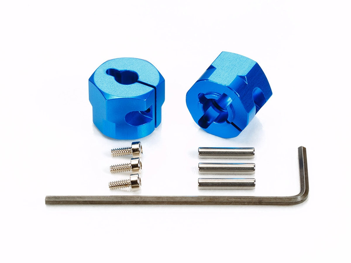 Tamiya Clamp Type Aluminum Wheel Hub 9mm Blue Anodized 2pcs