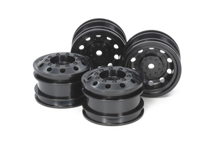 Tamiya RC On Road Racing Truck Wheels Black Front & Rear Set