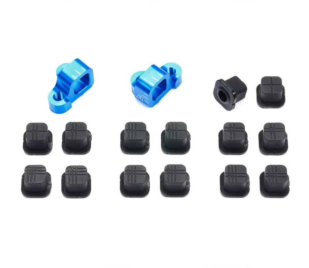 Tamiya Aluminum Adjustable Separate Suspension Mounts A Blue Anodized - TRF420 TA08 Competition Upgrade