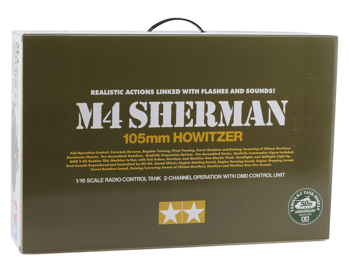 Tamiya 1/16 M4 Sherman 105mm Howitzer "Full Option" Radio Control Tank Kit