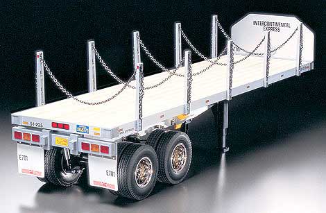 Tamiya Flatbed Semi-Trailer RC Kit - 1/14 Scale Wood Deck Hauling Trailer