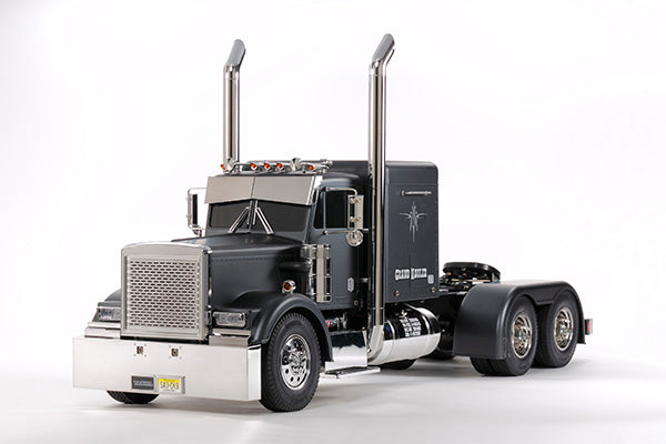 Tamiya Grand Hauler Matte Black Edition RC Semi Truck Kit - 1/14 Scale 3-Speed Tractor