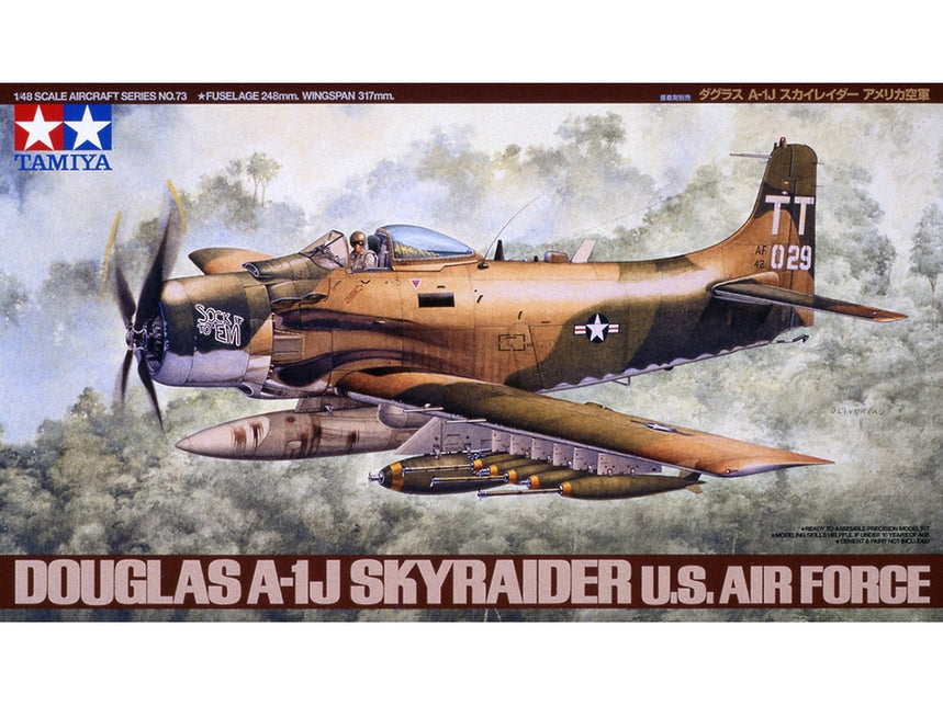 Tamiya 1/48 Douglas A-1J Skyraider USAF Plastic Model Airplane Kit