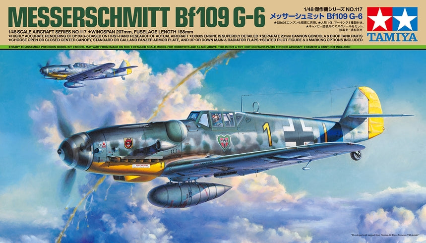 Tamiya 1/48 Messerschmitt Bf 109G-6 Plastic Model Airplane Kit