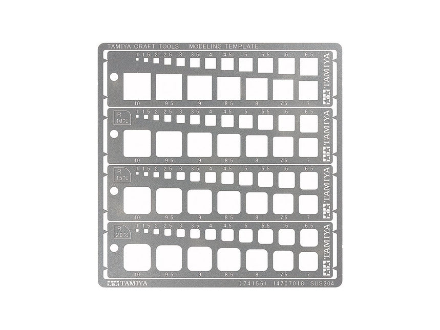 Tamiya Modeling Template Square 1-10mm