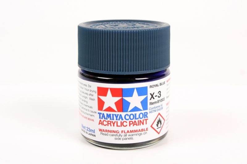 Tamiya Acrylic X-3 Royal Blue, 23ml Bottle 81003