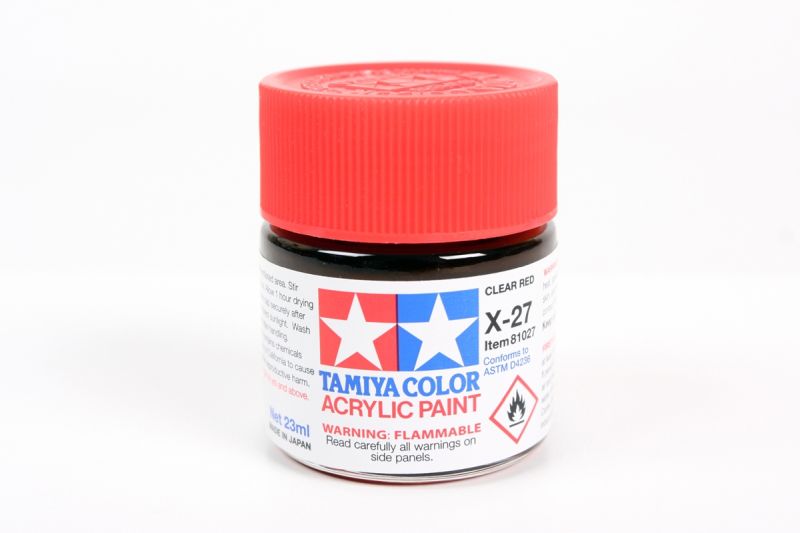 Tamiya Acrylic X-27 Clear Red, 23ml Bottle 81027