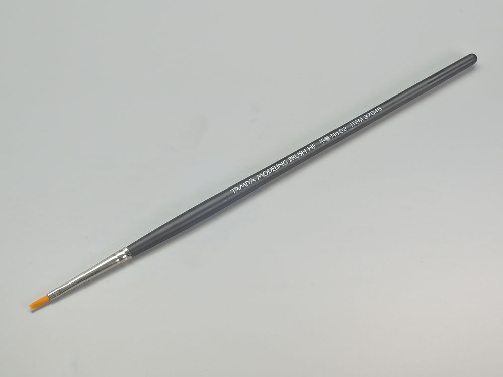 Tamiya High Finish Flat Brush No. 02 - 2mm Wide Detail Painting Brush