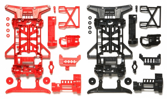 Tamiya JR Super X Chassis Set, Reinforced (Red/Black) 95242