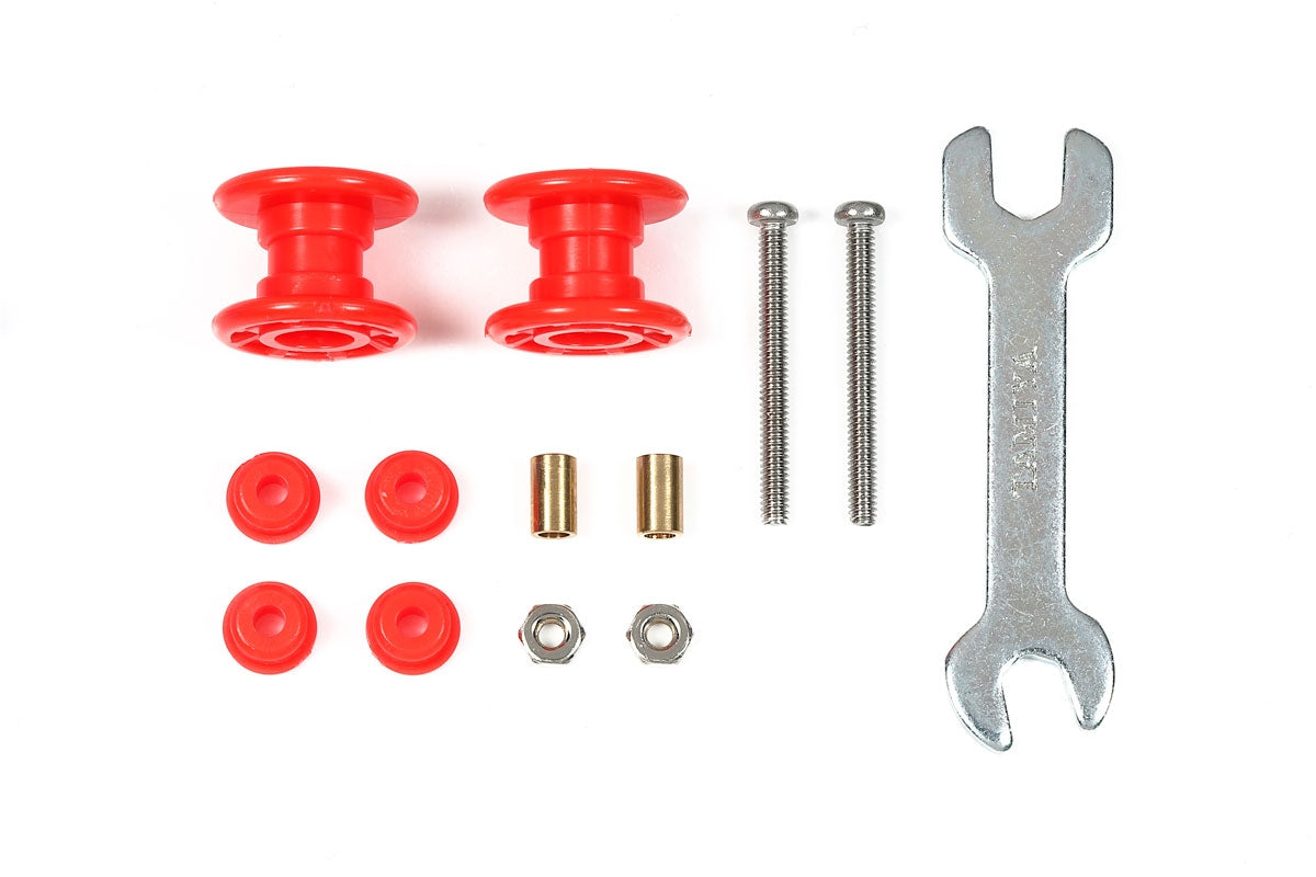 Tamiya Low Friction Plastic Double Rollers (Red/13-13mm) 95662